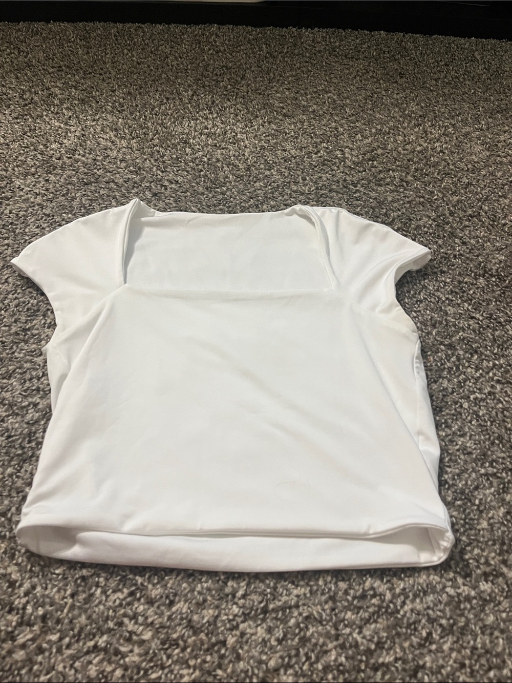 Women’s White Square Neck Short Sleeve Top